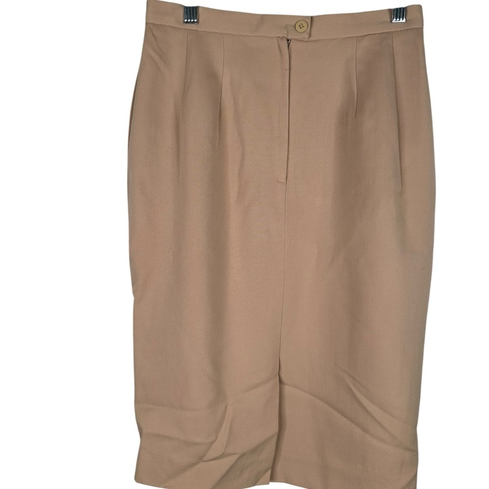 Christian Dior Tan Vintage 100% Wool 2 pc. Blazer & Skirt Suit Set Size 8 - Picture 5 of 14